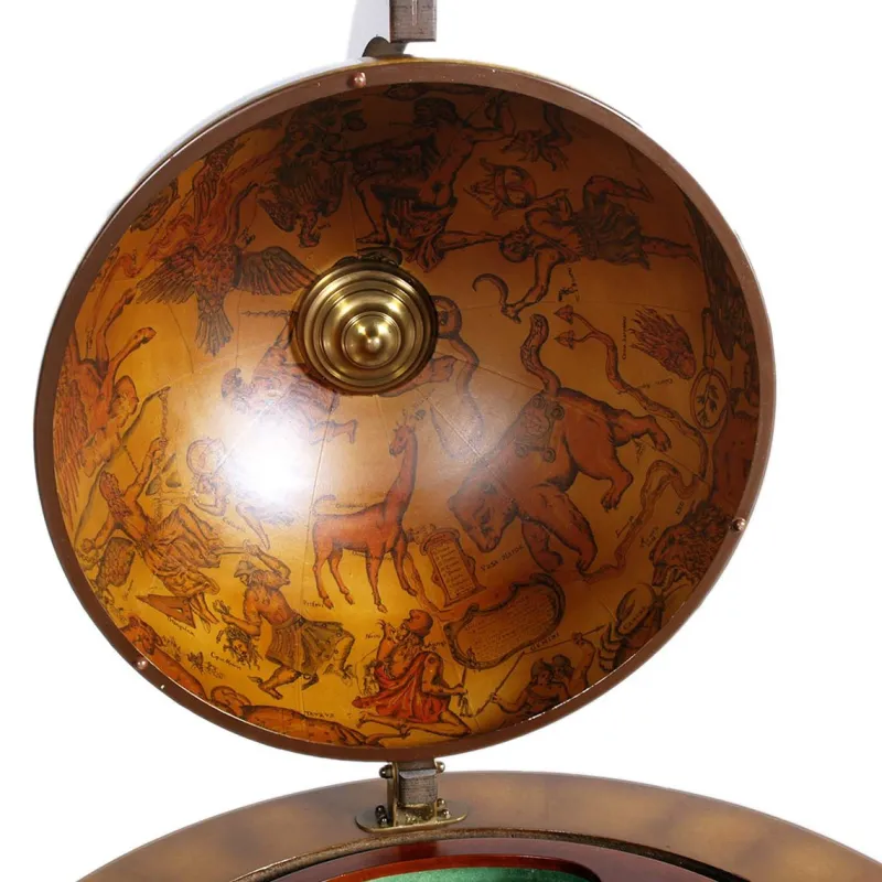 Pamono Italian Cocktail Bar Cart on Decorated World Map, 1950s> Serving Bar Carts & Trolleys