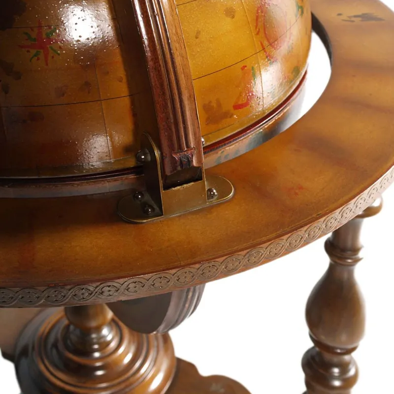 Pamono Italian Cocktail Bar Cart on Decorated World Map, 1950s> Serving Bar Carts & Trolleys