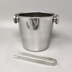Pamono Italian Cocktail Shaker with Ice Bucket from Mepra, 1970s, Set of 3><noscript><img width=