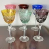Pamono Italian Colored Crystal Glasses, 1950s, Set of 6