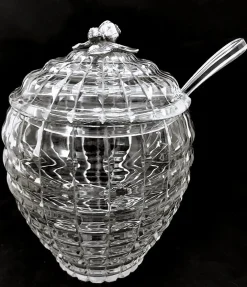 Pamono Italian Crystal Punch Bowl with Lid and Ladle, 1965, Set of 2><noscript><img width=