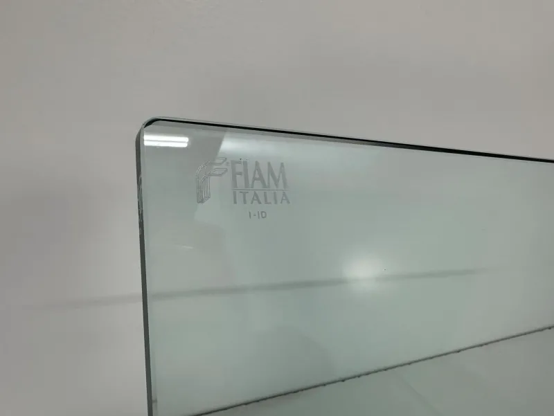 Pamono Italian Curved Glass and Metal Magazine Holder, 1980s> Magazine Racks