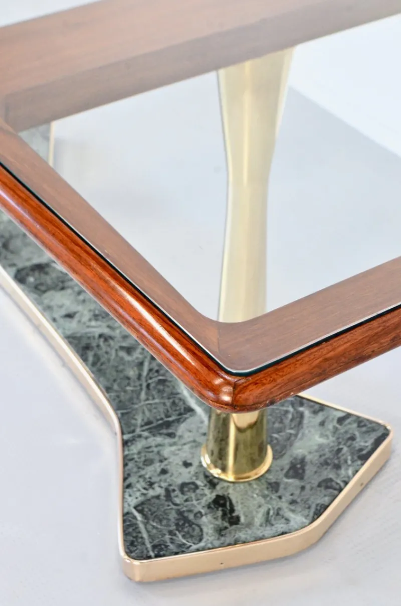 Pamono Italian Dining Table in Teak and Marble, 1960s> Dining Tables & Sets