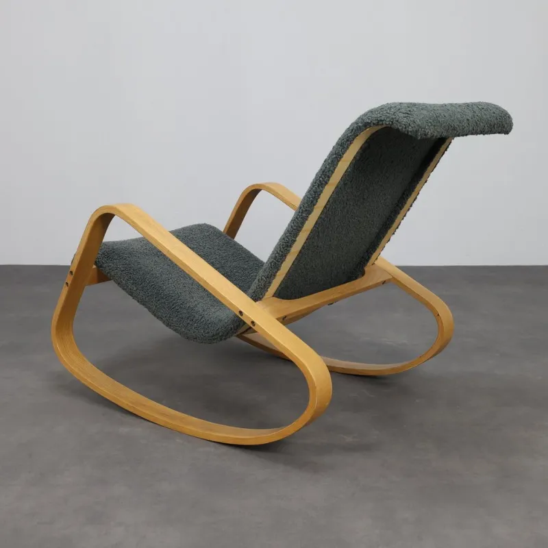 Hot Pamono Italian Dondolo Rocking Chair by Luigi Crassevig, 1970s