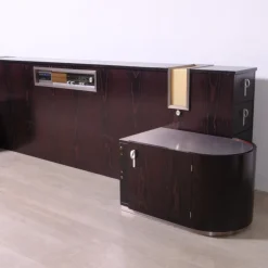 Pamono Italian Double Bed Headboard Equipped with Radio Lights and Bedside Tables, 1970s, Set of 3> Beds & Bedroom Sets