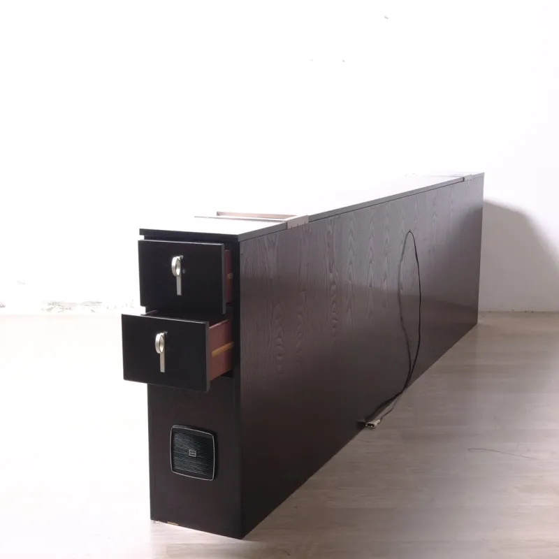 Pamono Italian Double Bed Headboard Equipped with Radio Lights and Bedside Tables, 1970s, Set of 3> Beds & Bedroom Sets