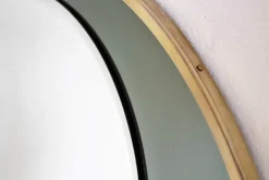 Pamono Italian Double Glass Wall Mirror with Brass Frame, 1970s><noscript><img width=