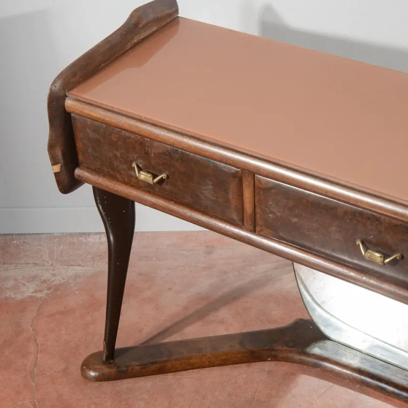 Online Pamono Italian Dressing Table with Wooden Mirror, 1960s