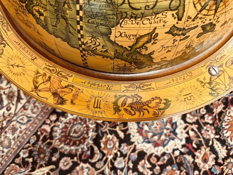 Pamono Italian Drink Globe in Wood> Serving Bar Carts & Trolleys