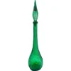 Pamono Italian Empoli Genie Bottle in Green Art Glass, 1960s> Bottles, Carafes & Jugs