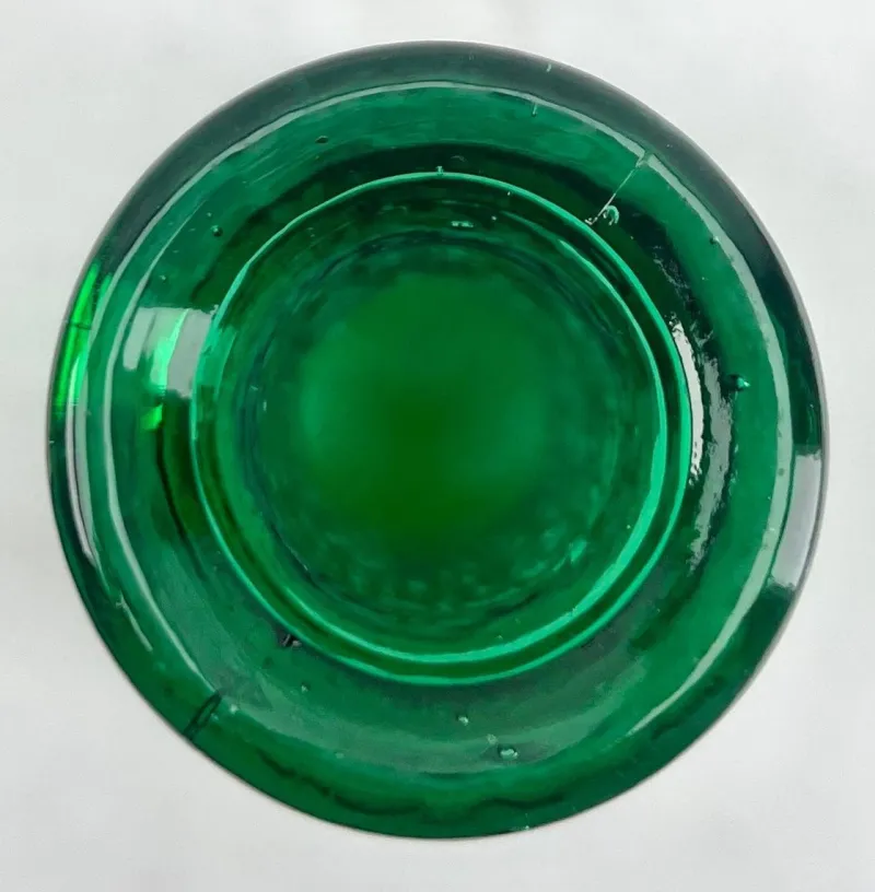 Pamono Italian Empoli Genie Bottle in Green Art Glass, 1960s> Bottles, Carafes & Jugs