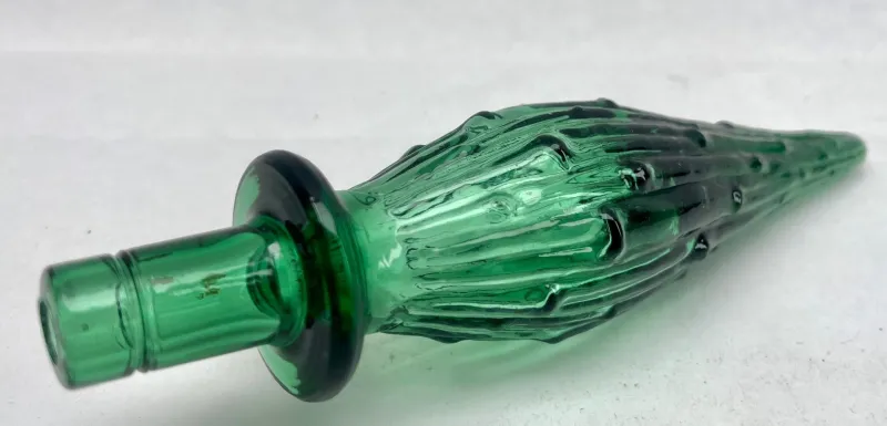 Pamono Italian Empoli Genie Bottle in Green Art Glass, 1960s> Bottles, Carafes & Jugs