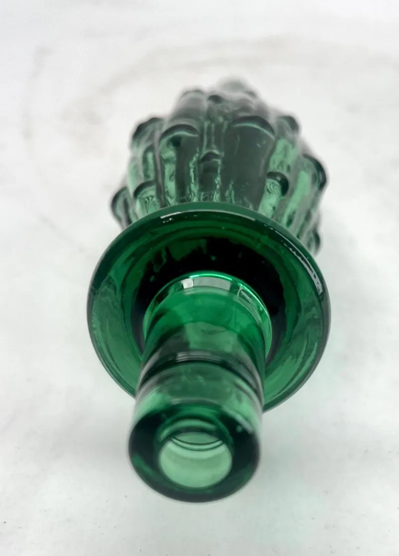 Pamono Italian Empoli Genie Bottle in Green Art Glass, 1960s> Bottles, Carafes & Jugs