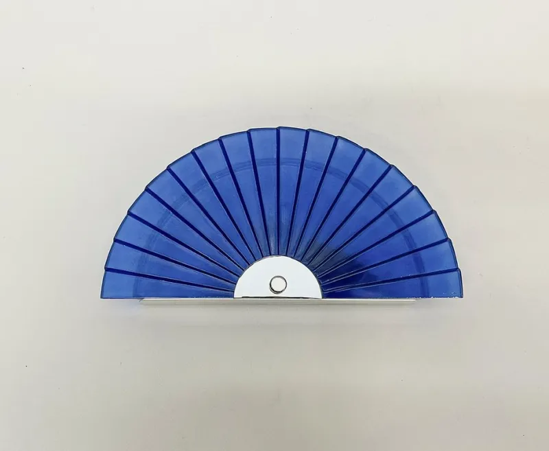 Pamono Italian Fan-Shaped Demi-Lune Wall Light in Blue Stepped Glass, 1980s> Wall Lights & Sconces
