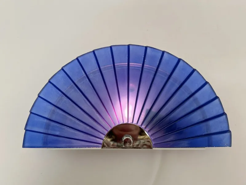 Pamono Italian Fan-Shaped Demi-Lune Wall Light in Blue Stepped Glass, 1980s> Wall Lights & Sconces
