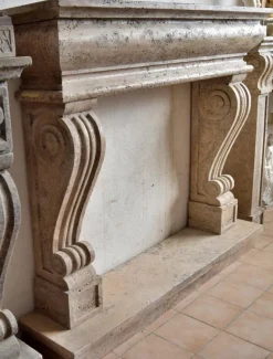 Pamono Italian Fireplace in Travertino><noscript><img width=
