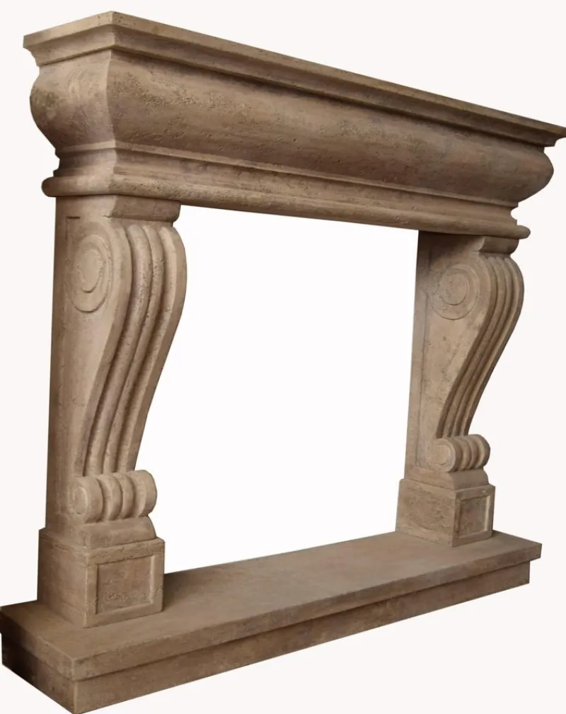 Pamono Italian Fireplace in Travertino> Fireplaces And Mantels