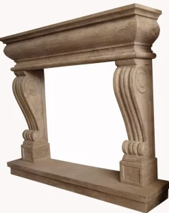 Pamono Italian Fireplace in Travertino><noscript><img width=