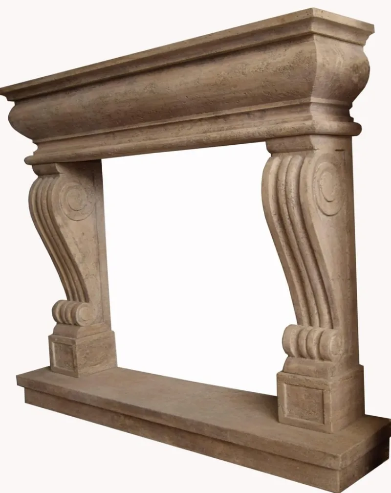 Pamono Italian Fireplace in Travertino> Fireplaces And Mantels