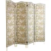 Pamono Italian Floral Fabric Folding Screen with Wooden Feet, 1940s> Room Dividers & Screens