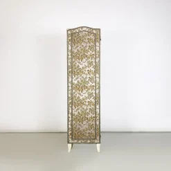 Pamono Italian Floral Fabric Folding Screen with Wooden Feet, 1940s> Room Dividers & Screens