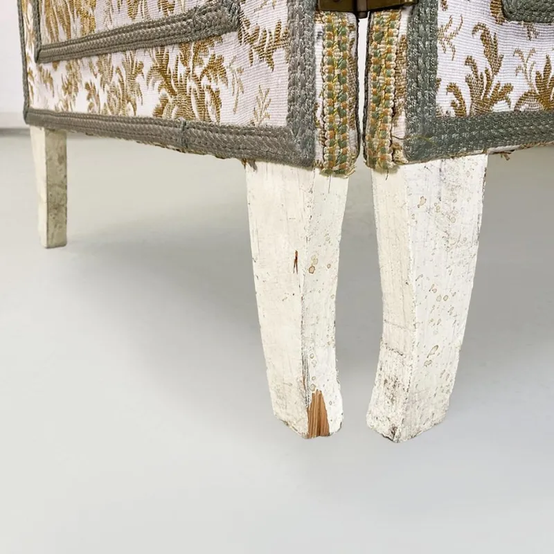 Pamono Italian Floral Fabric Folding Screen with Wooden Feet, 1940s> Room Dividers & Screens