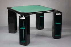 Pamono Italian Game Table and Chairs by Pierluigi Molinari for Pozzi, 1970s, Set of 5> Game Tables