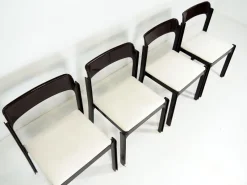 Pamono Italian Game Tables & 4 Chairs Set by Gio Ponti for Fratelli Reguitti, 1972, Set of 5