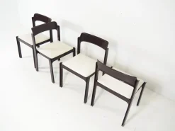 Pamono Italian Game Tables & 4 Chairs Set by Gio Ponti for Fratelli Reguitti, 1972, Set of 5