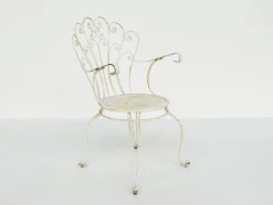 Pamono Italian Garden Armhairs in White Metal, 1950s, Set of 4> Garden Seating
