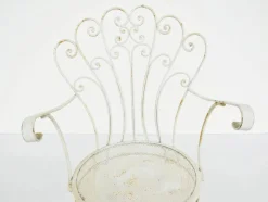 Pamono Italian Garden Armhairs in White Metal, 1950s, Set of 4><noscript><img width=