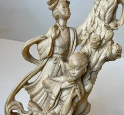 Pamono Italian Geisha Faux Ivory Table Lamp by Amilcare Santini, 1940s><noscript><img width=
