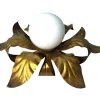 Sale Pamono Italian Gilt Brass and Opaline Glass Flush Mount, 1950s