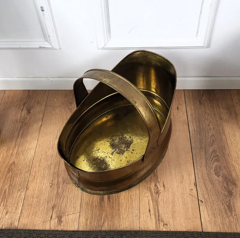 Pamono Italian Gilt Brass Bronze Fireplace Wood Log Holder Rack by Milo Baughman, 1970s> Fireplaces And Mantels