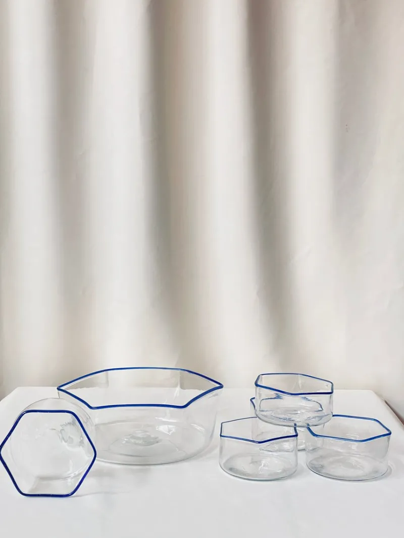 Pamono Italian Glass Bowls, Set of 6> Dinner Plates & Bowls