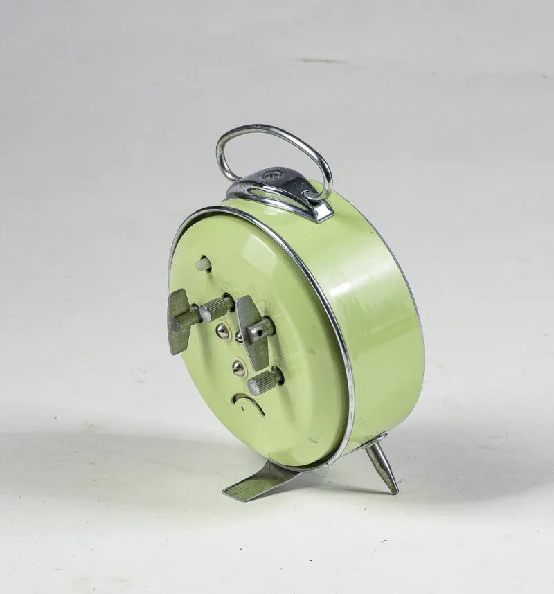 Clearance Pamono Italian Glazed Metal Alarm Clock from Helm, 1960s