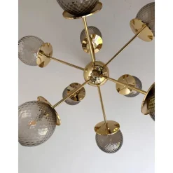 Pamono Italian Gold Chandelier in Murano Glass by Simoeng> Ceiling Lights