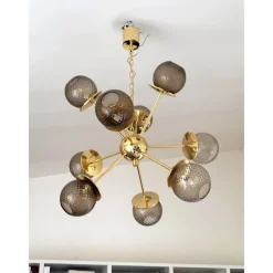 Pamono Italian Gold Chandelier in Murano Glass by Simoeng><noscript><img width=