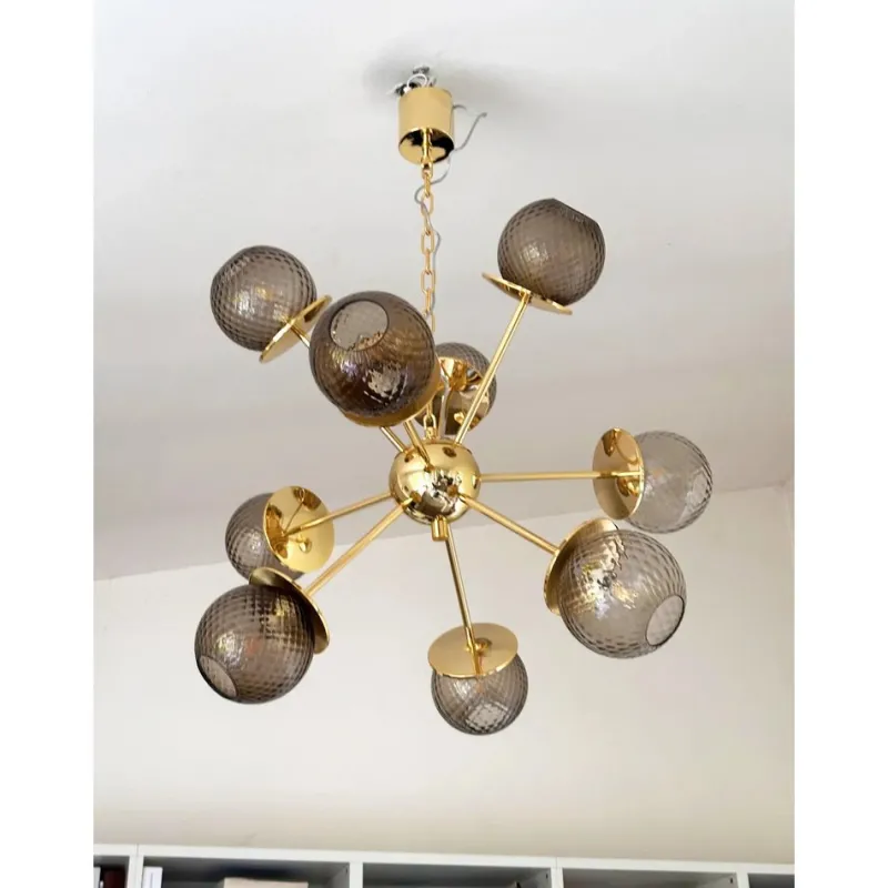 Pamono Italian Gold Chandelier in Murano Glass by Simoeng> Ceiling Lights