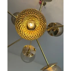 Pamono Italian Gold Chandelier in Murano Glass by Simoeng><noscript><img width=