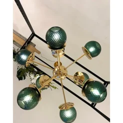 Pamono Italian Gold Chandelier in Murano Glass by Simoeng> Ceiling Lights
