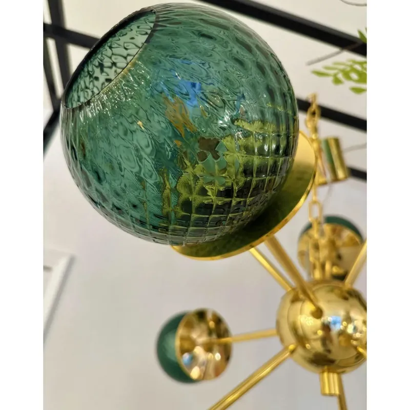 Pamono Italian Gold Chandelier in Murano Glass by Simoeng> Ceiling Lights