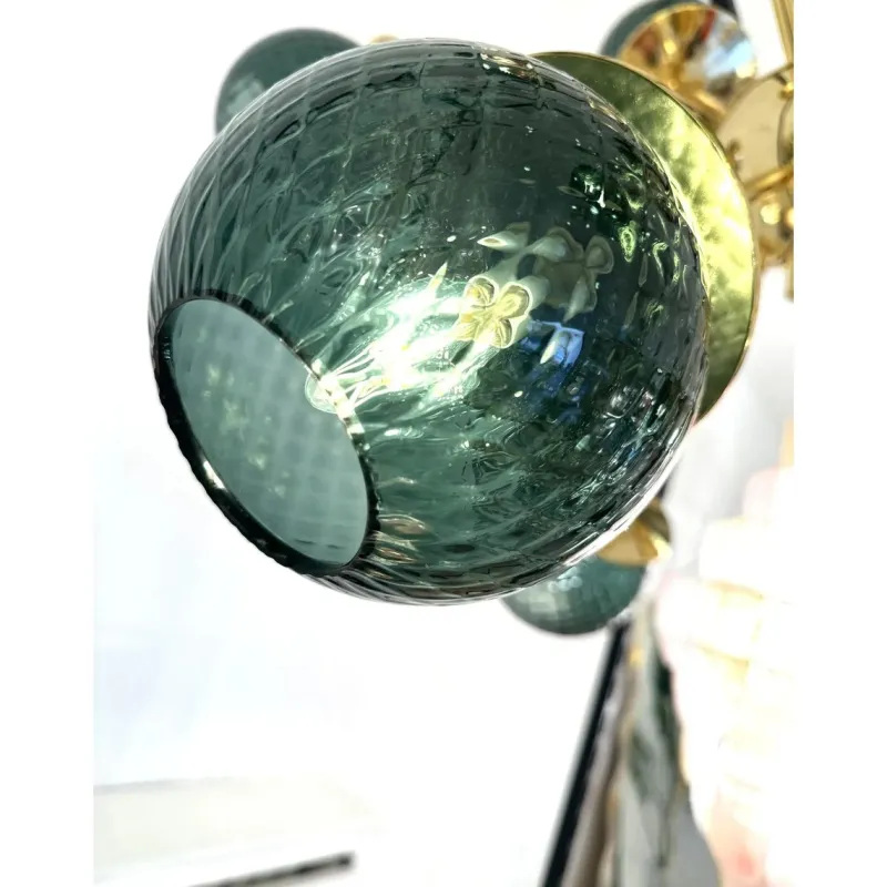 Pamono Italian Gold Chandelier in Murano Glass by Simoeng> Ceiling Lights