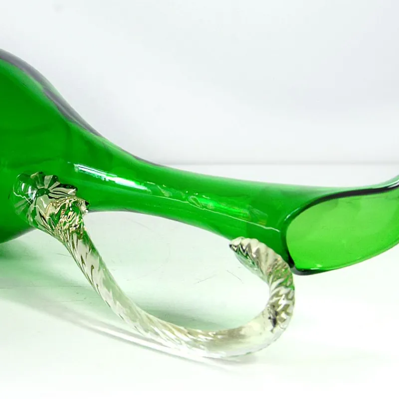 Pamono Italian Green Glass Carafe from Empoli, 1970s