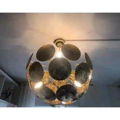 Best Pamono Italian Hammered Brass Sputnik Semi-Sphere Chandelier by Simoeng