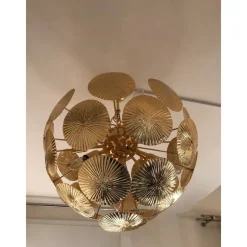 Best Pamono Italian Hammered Brass Sputnik Semi-Sphere Chandelier by Simoeng