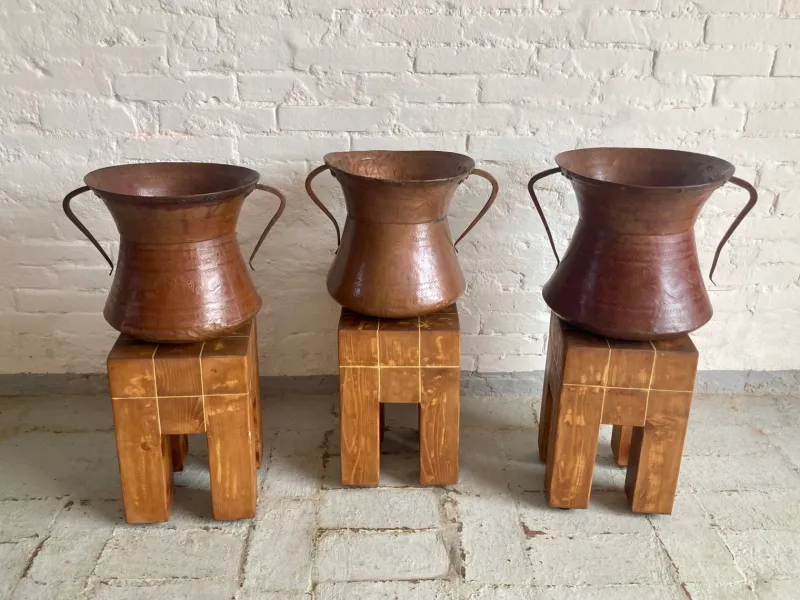 Clearance Pamono Italian Hammered Copper Jugs, 1890s, Set of 3
