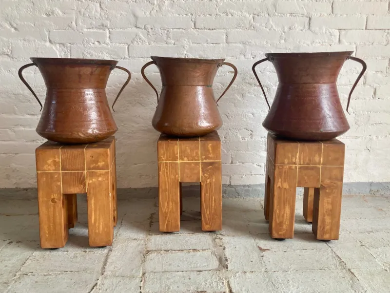 Clearance Pamono Italian Hammered Copper Jugs, 1890s, Set of 3