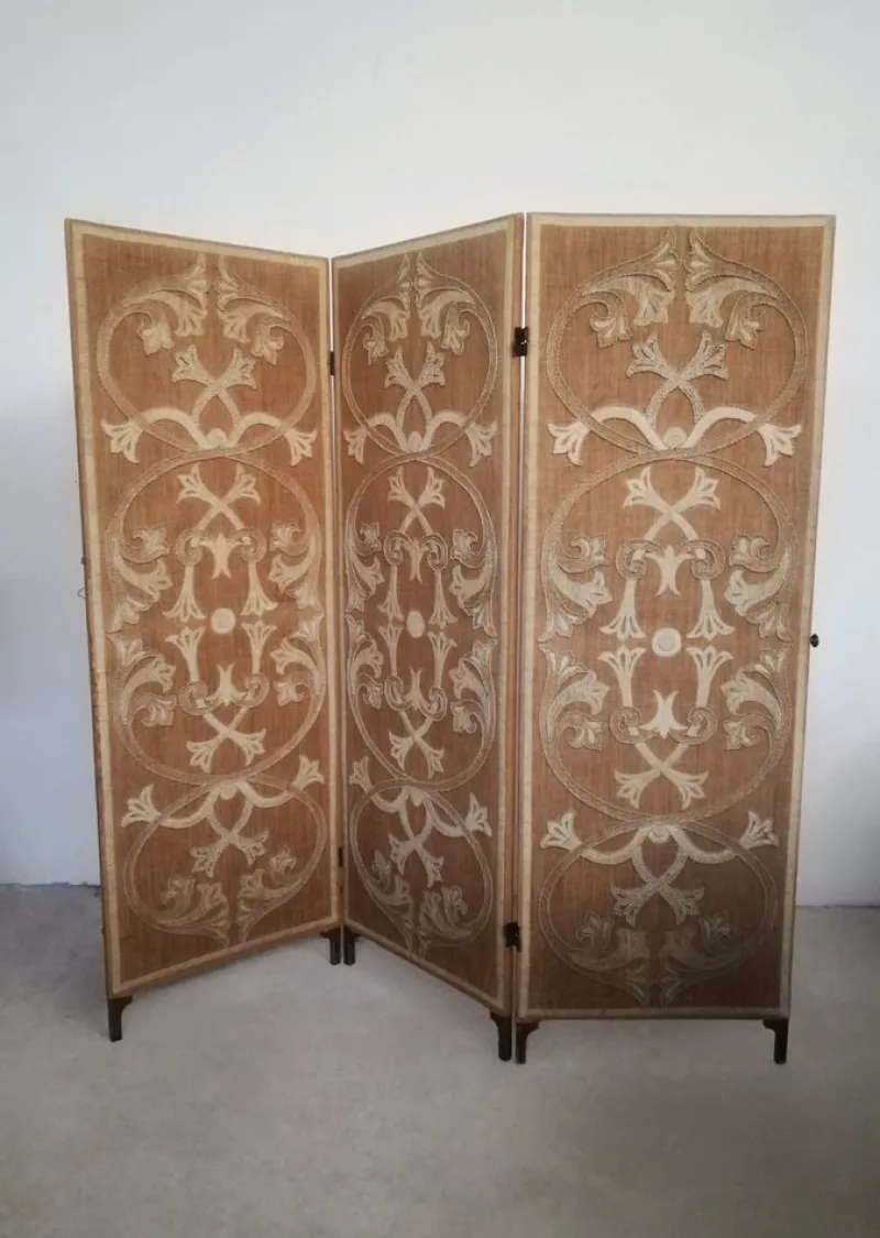 Discount Pamono Italian Hand Embroidered Room Divider, 1900s