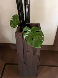 Pamono Italian Hand-Carved Oak Wood Column by Dimore Di Lucia Valzelli><noscript><img width=